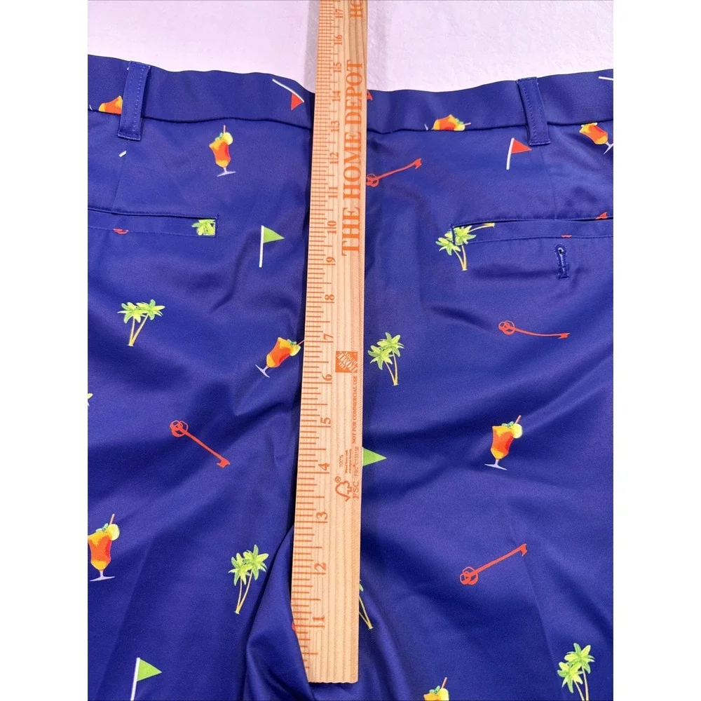 Loudmouth Golf  Shorts Men's 40 DRINKS PALM TREES HAWAIIAN NAVY ALOHA
